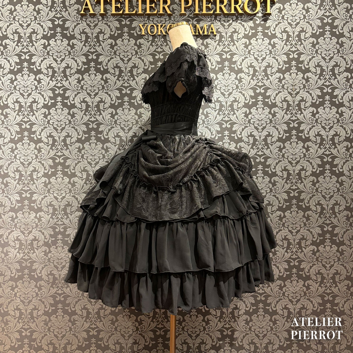 【ATELIER PIERROT】　Ruined Castle Dress　New colorWhite/Bordeaux/New colorPurple/Navy/White×Black/Black　
