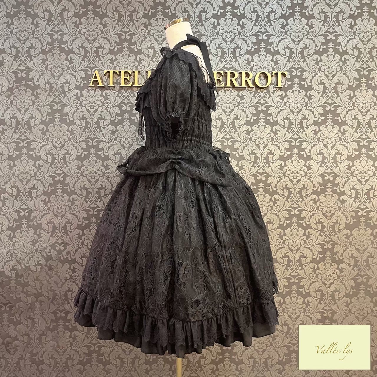 [Vallée lys] Valée Mellow Melody Dress new colorWhite/Bordeaux×Black/Navy×Black/New colorPurple×Black/Black×White/Black