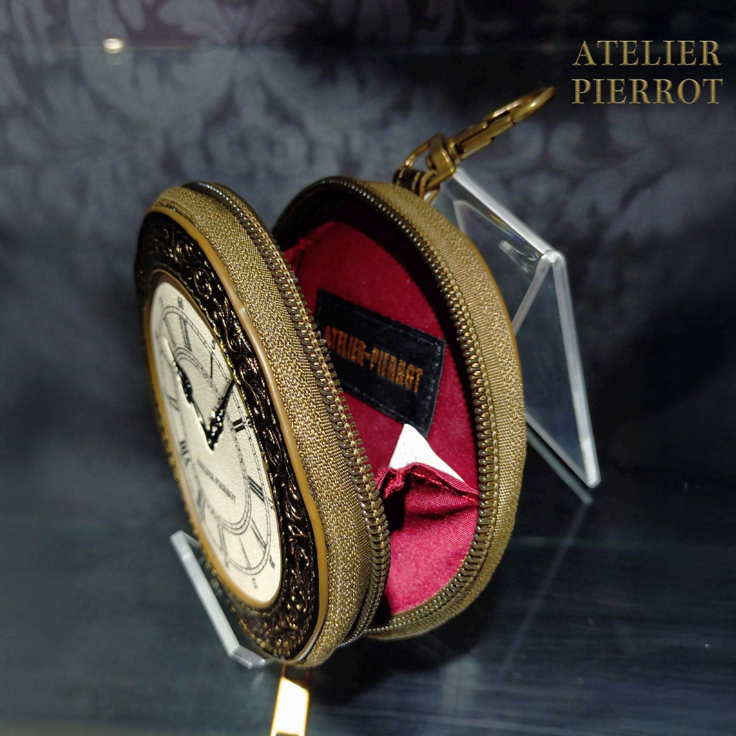 【ATELIER PIERROT】　Pochette a la carte  Coin Purse ~Clock~　ブロンズ/ブラック