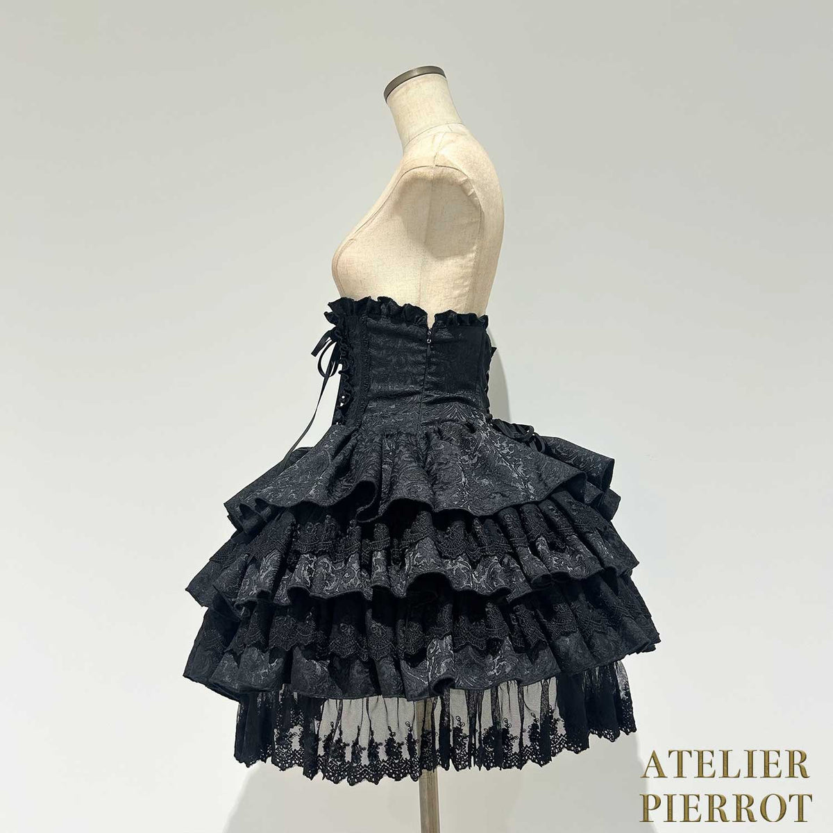 【ATELIER PIERROT】　Royal Nocturne Mini Corset Skirt　ホワイト/ピンク/ワイン/グリーン/ネイビー/ブラック