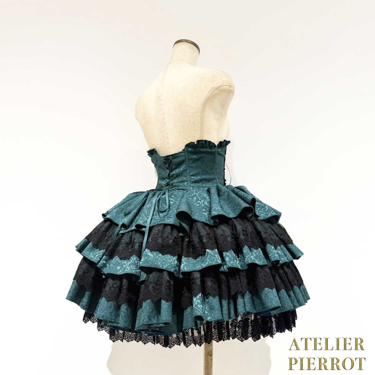 【ATELIER PIERROT】　Royal Nocturne Mini Corset Skirt　ホワイト/ピンク/ワイン/グリーン/ネイビー/ブラック