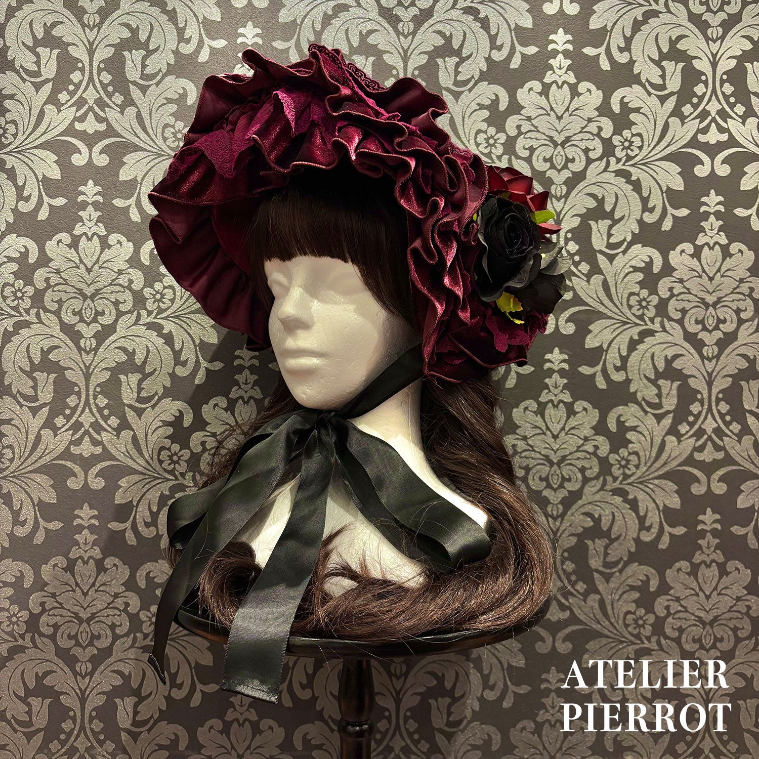 【ATELIER PIERROT】 Adenophora Grand Headdress Bordeaux/Marine/Schwarz★Von Anfang bis Mitte September entlassen★