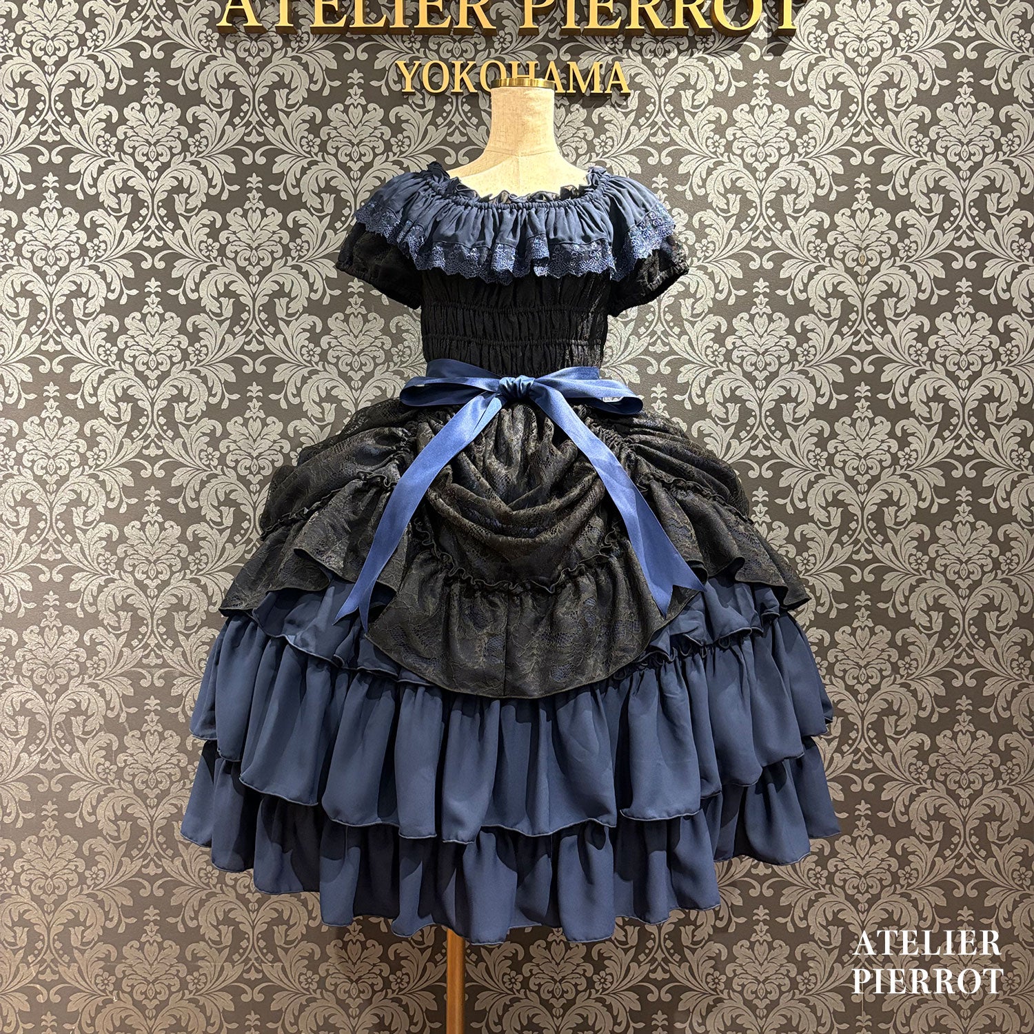 【ATELIER PIERROT】　Ruined Castle Dress　New colorWhite/Bordeaux/New colorPurple/Navy/White×Black/Black　