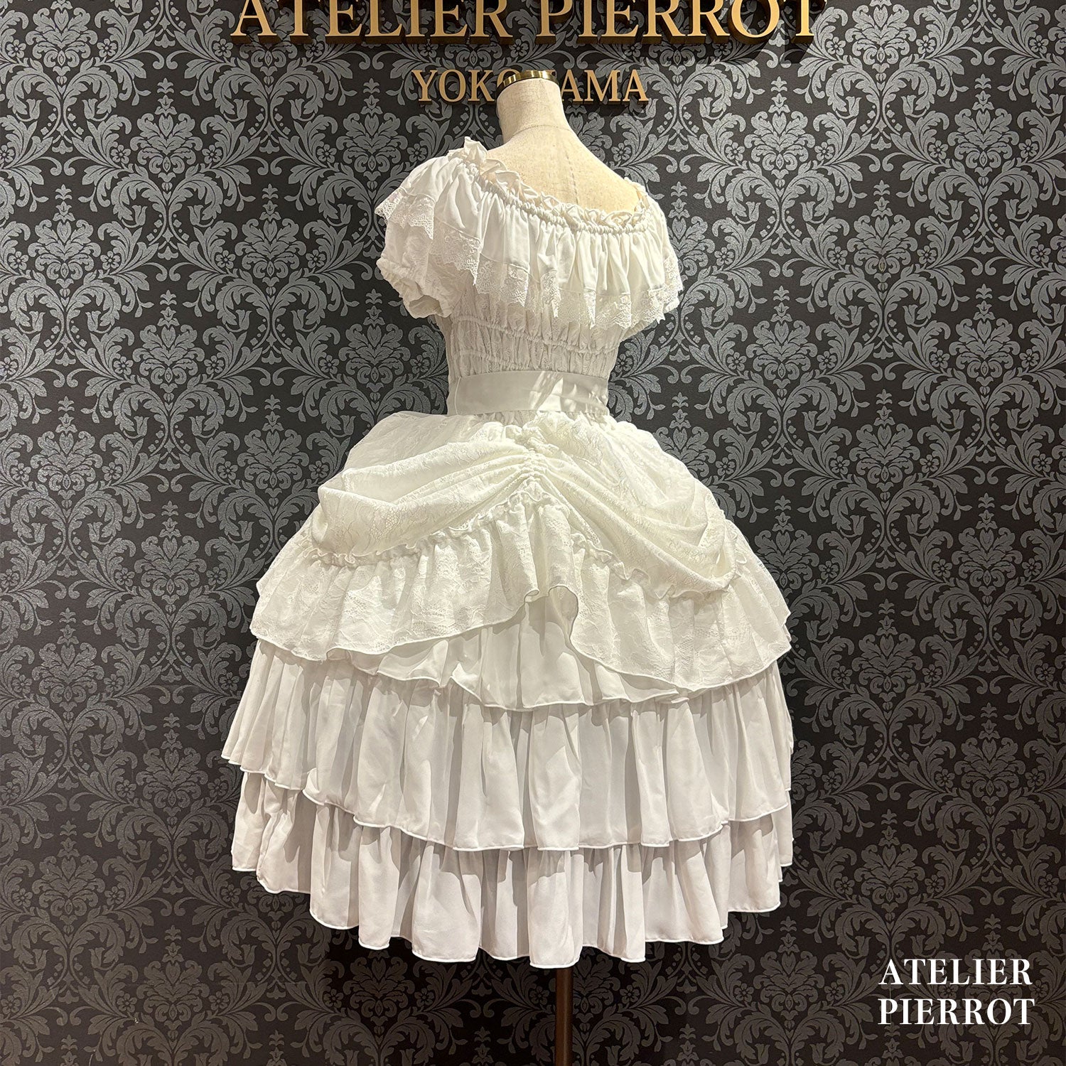 【ATELIER PIERROT】　Ruined Castle Dress　New colorWhite/Bordeaux/New colorPurple/Navy/White×Black/Black　