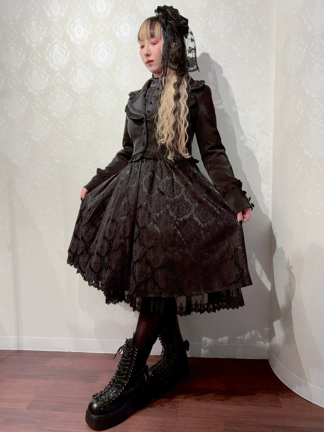 【ATELIER PIERROT] Vestido victoriano Reverie Blanco/Burdeos/Azul marino/Negro★Lanzado a principios de noviembre.★