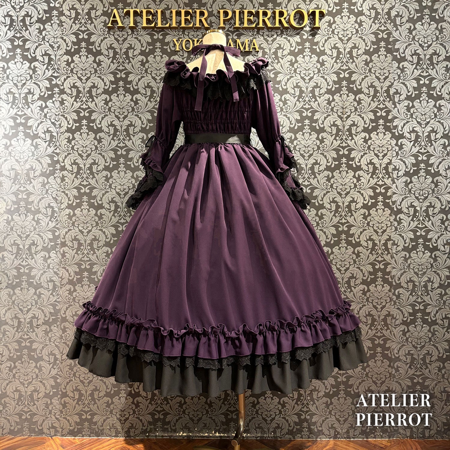 【ATELIER PIERROT】 ★Ahora aceptando reservas★Vestido Nocturno NegroWhite/Marfil/Purple/Navy/Black