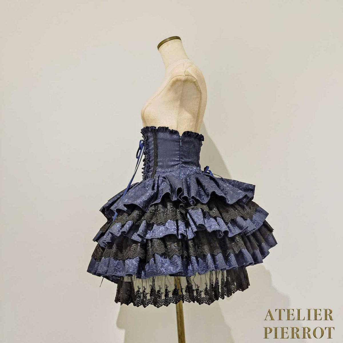 【ATELIER PIERROT】　Royal Nocturne Mini Corset Skirt　ホワイト/ピンク/ワイン/グリーン/ネイビー/ブラック