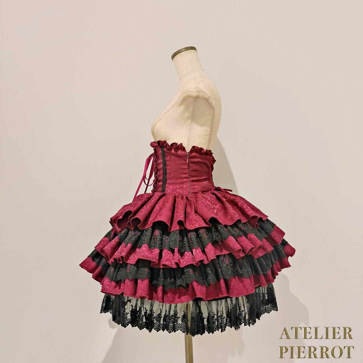 【ATELIER PIERROT】　Royal Nocturne Mini Corset Skirt　ホワイト/ピンク/ワイン/グリーン/ネイビー/ブラック