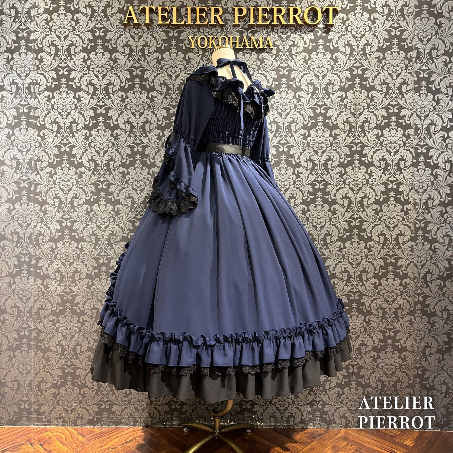 【ATELIER PIERROT】 ★Ahora aceptando reservas★Vestido Nocturno NegroWhite/Marfil/Purple/Navy/Black