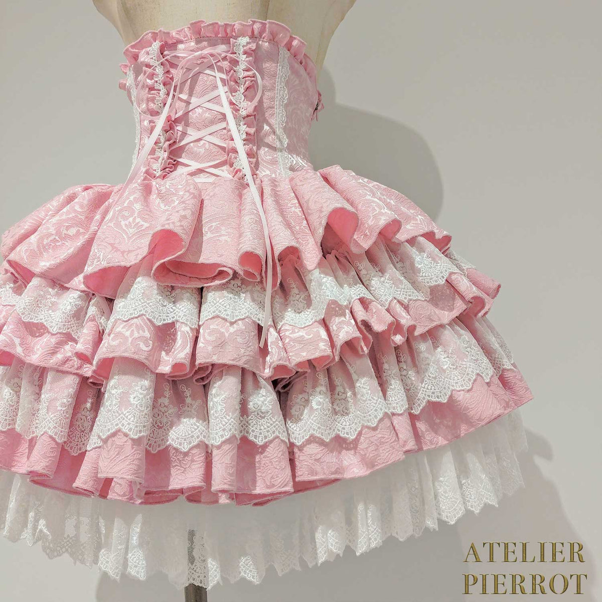 【ATELIER PIERROT】　Royal Nocturne Mini Corset Skirt　ホワイト/ピンク/ワイン/グリーン/ネイビー/ブラック