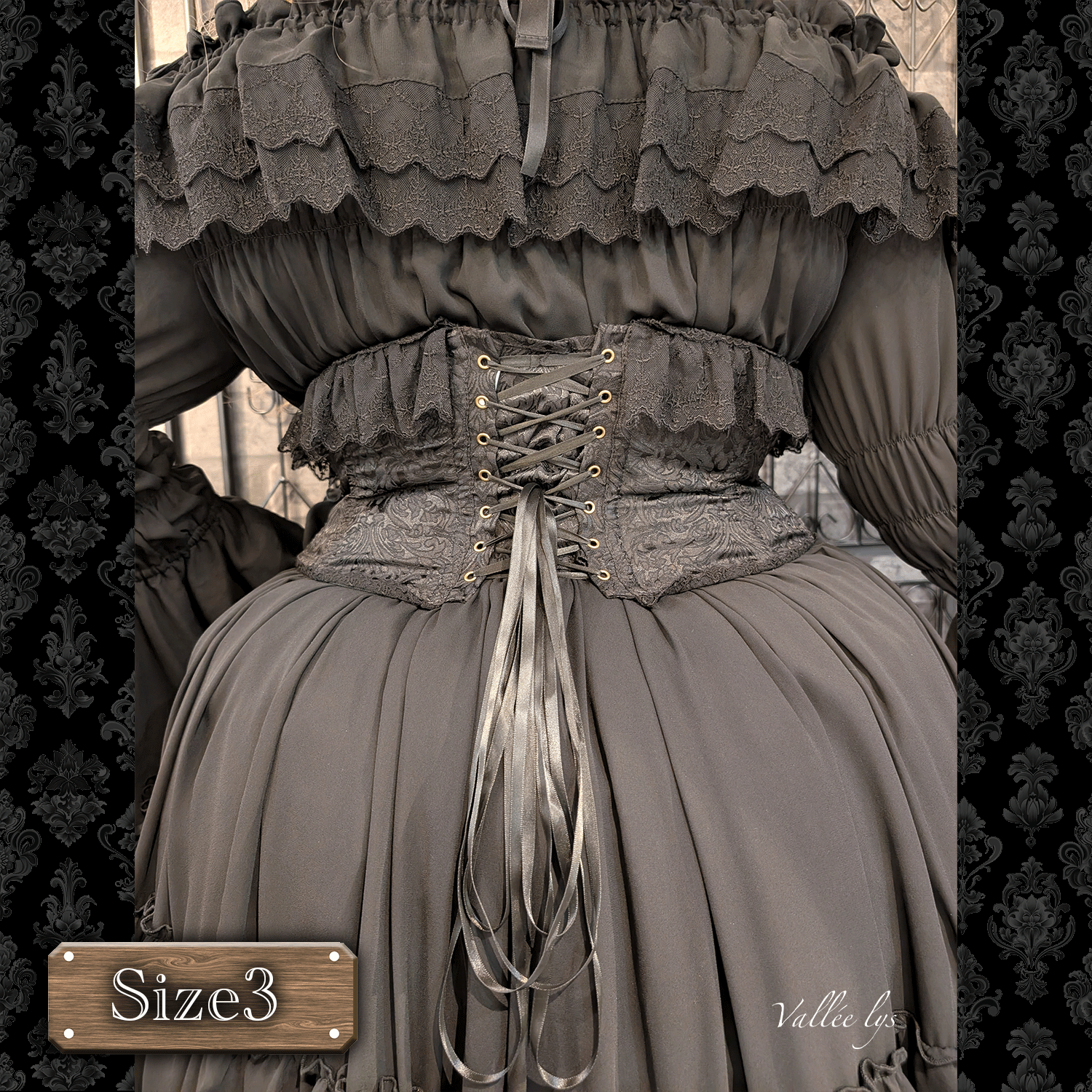 [Vallee Lys] Valleris Fleur de Brume Corset White/Pink/Bordeaux/Navy/Black Plussize★주문 기간은 2025 년 8 월 3 일까지★