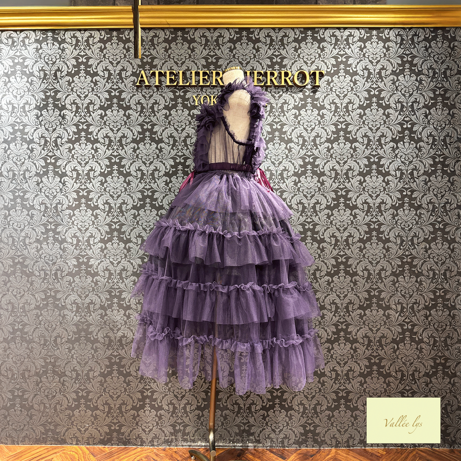 【Vallée lys】ヴァレリス　Nocturne Tulle Jumper Skirt　ホワイト/ボルドー/パープル/ブラック　★4月中旬~下旬発売★