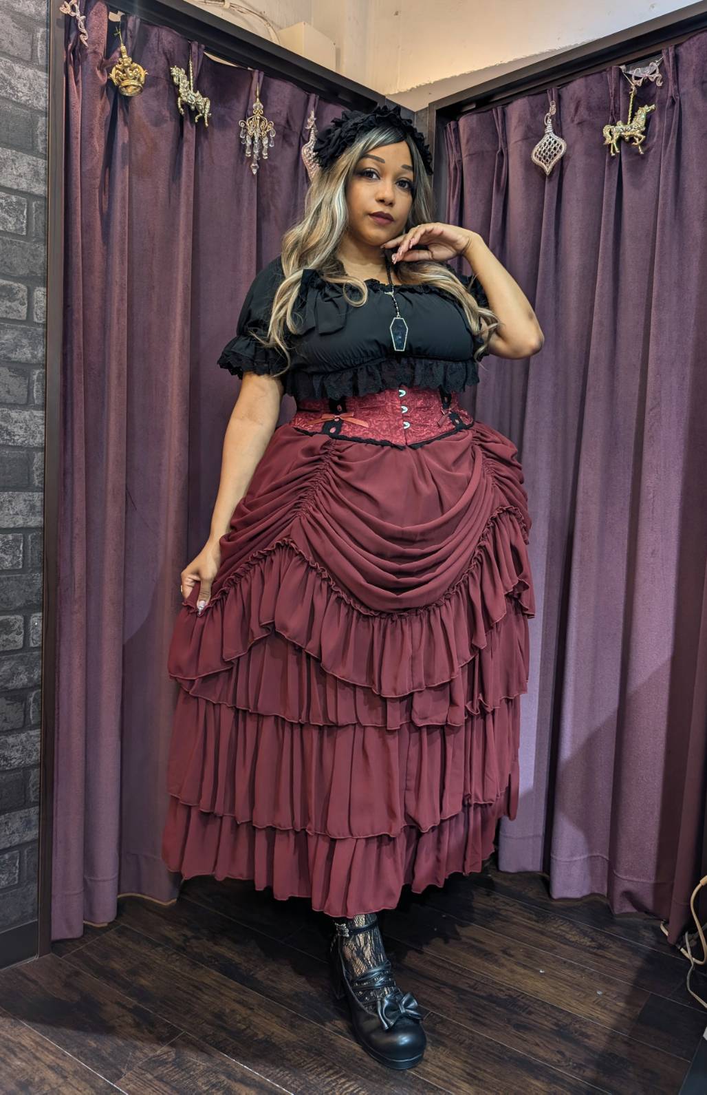 [Vallee Lys] Valleris Fleur de Brume Corset White/Pink/Bordeaux/Navy/Black Plussize★주문 기간은 2025 년 8 월 3 일까지★