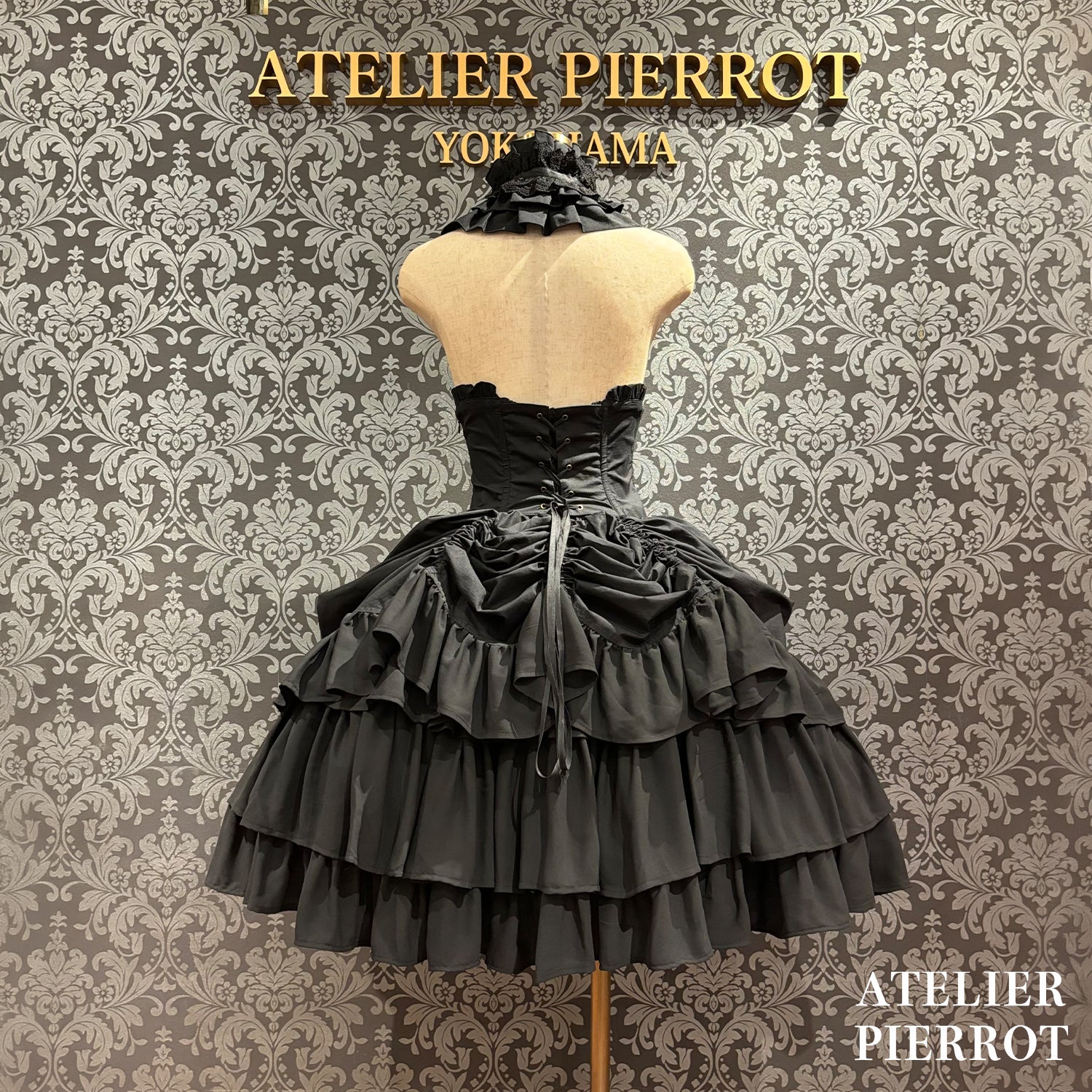 【ATELIER PIERROT】　★Jetzt Reservierungen entgegennehmen★ Marionetten-Korsett-Rock-Set gestreift/Black