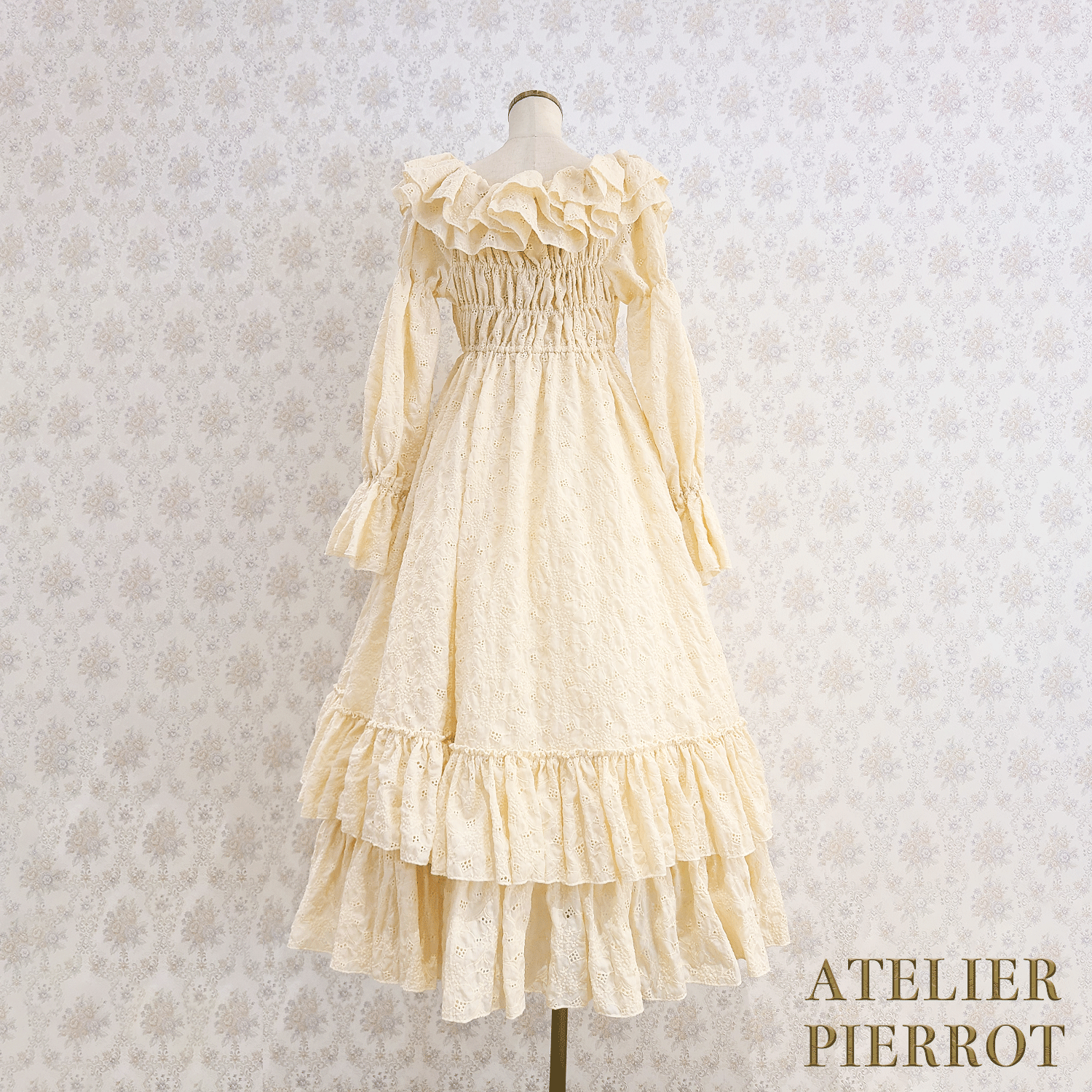 【ATELIER PIERROT】　Josephine Dress　Ivory/Mint/Pink/ Black