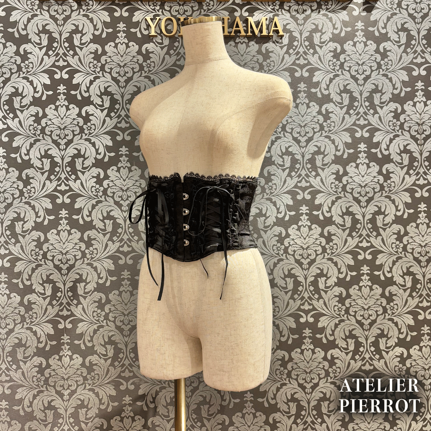 【ATELIER PIERROT】　Thorned Rose Corset　ホワイト/ボルドー/パープル/ネイビー/ブラック×ホワイト/ブラック　★11月中旬〜下旬発売★
