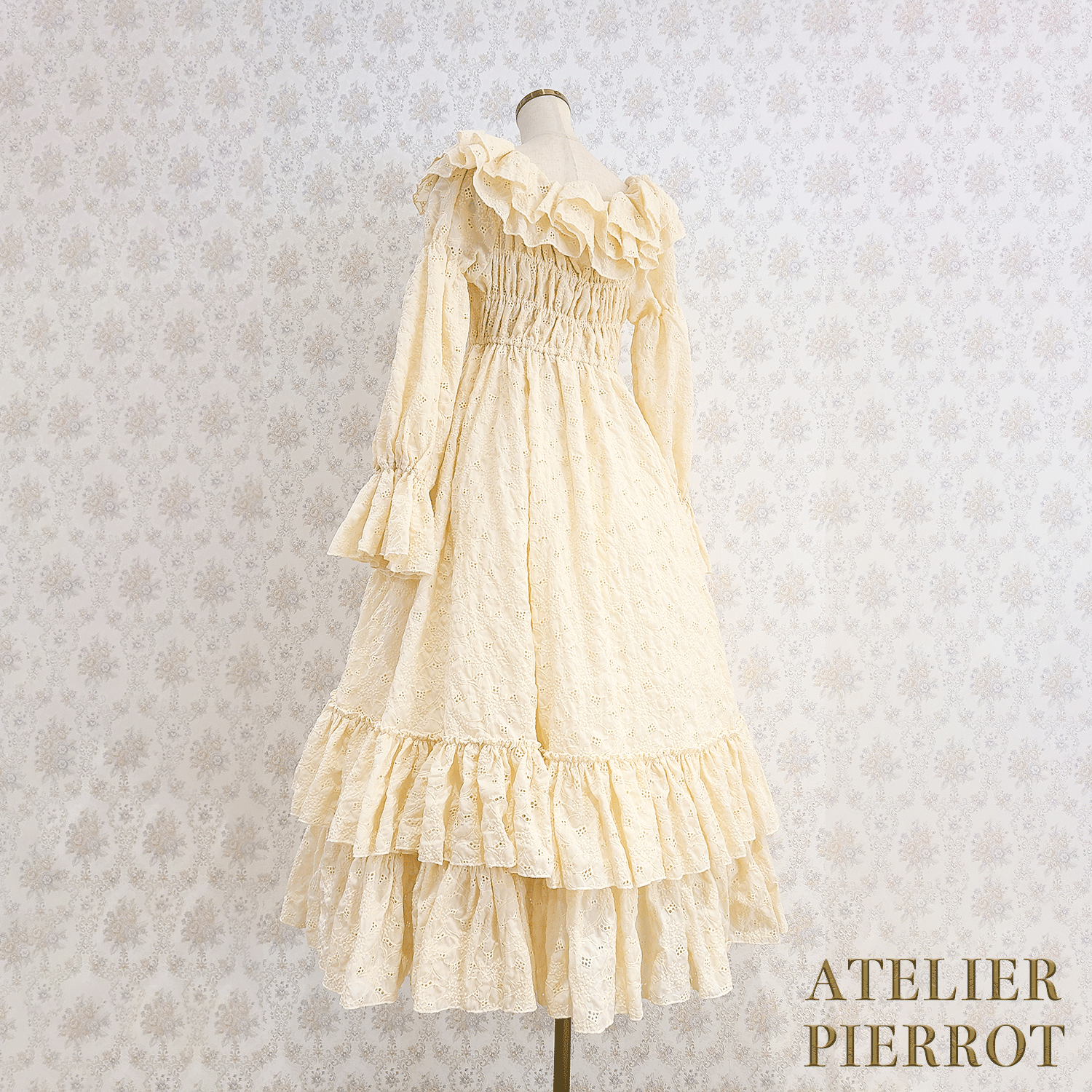 【ATELIER PIERROT】　Josephine Dress　Ivory/Mint/Pink/ Black