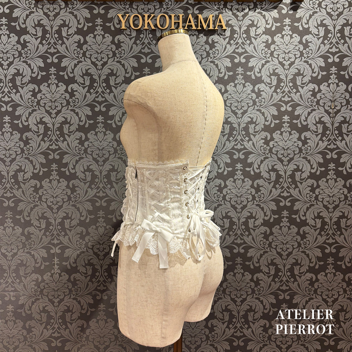 　【ATELIER PIERROT】　★現已接受預訂★ Chérie 荷葉邊緊身胸衣White/Bordeaux/Navy/Black
