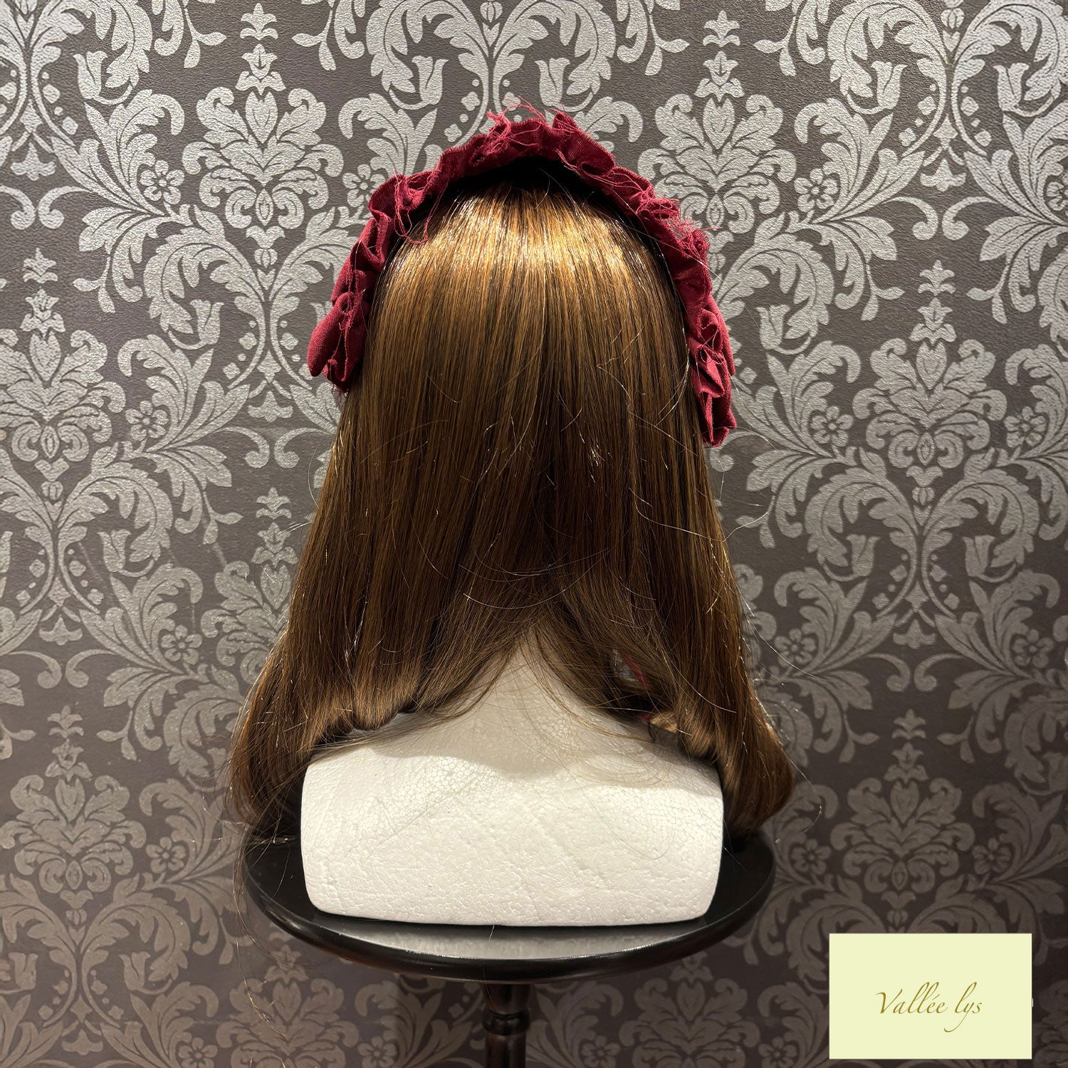 [Vallée lys] Valée Nonette -Gauze-Headdress Bordeaux/Gray/Black★Released from late November to early December★