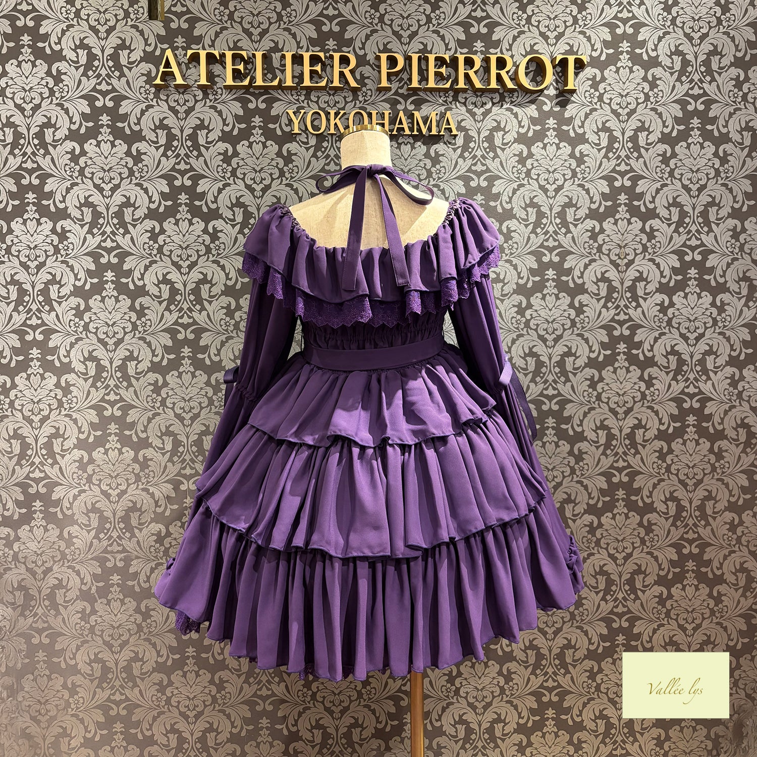 【Vallée lys】ヴァレリス　★ご予約受付中★ 　 CoquelicotDress　ホワイト/ボルドー/パープル/ネイビー/ブラック　サイズ１