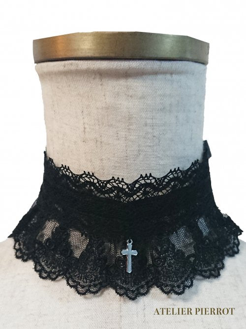 [Atelier Pierrot] Atelier Piero Cross Cross Lace Choker Black