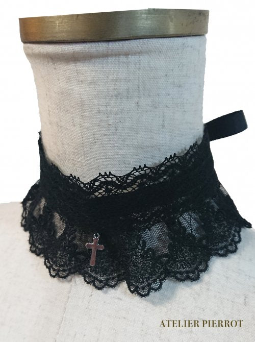 [Atelier Pierrot] Atelier Piero Cross Cross Lace Choker Black