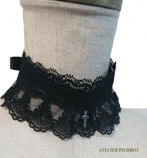 [Atelier Pierrot] Atelier Piero Cross Cross Lace Choker Black