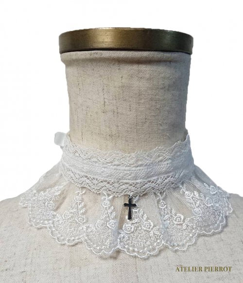 [Atelier Pierrot] Atelier Piero Cross Cross Lace Choker White