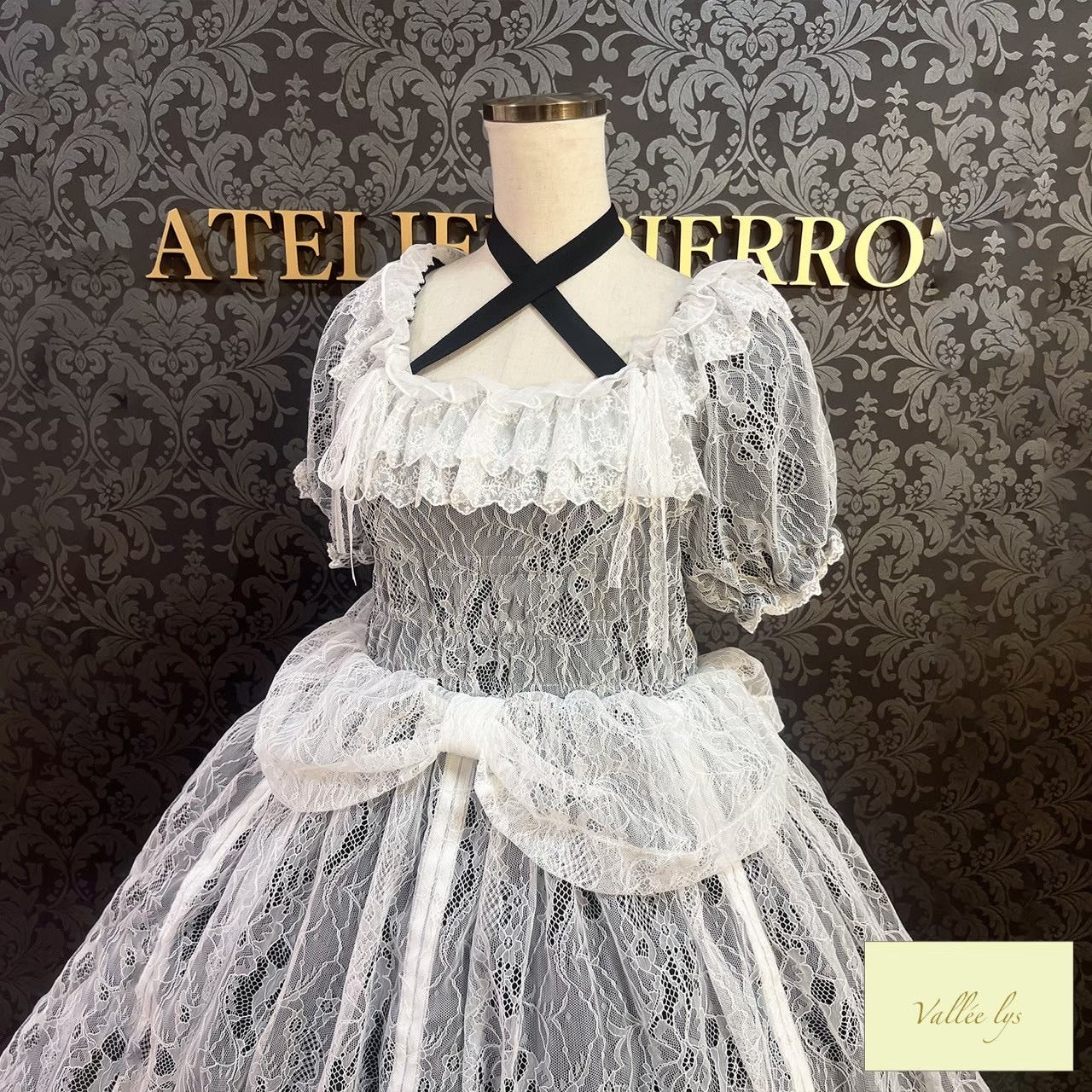 [Vallée lys] Valée Mellow Melody Dress new colorWhite/Bordeaux×Black/Navy×Black/New colorPurple×Black/Black×White/Black