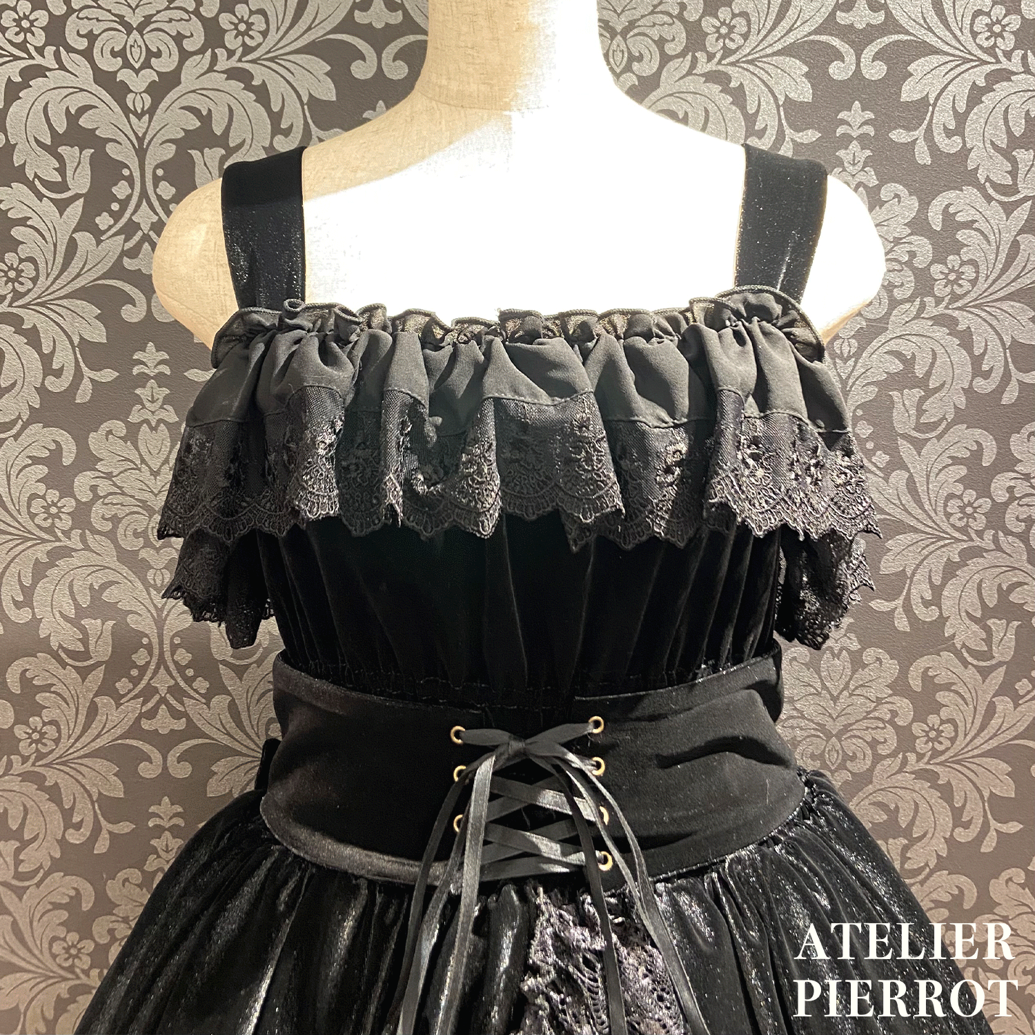 【ATELIER PIERROT】 Adenophora -Jumper -Rock Bordeaux/Marine/Schwarz★Geplant, Mitte September bis zum Ende veröffentlicht zu werden★