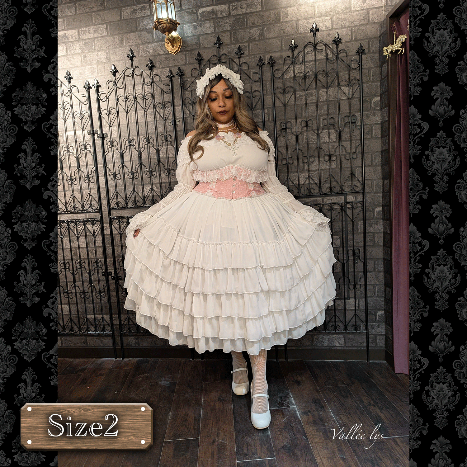 [Vallee Lys] Valleris Fleur de Brume Corset White/Pink/Bordeaux/Navy/Black Plussize★주문 기간은 2025 년 8 월 3 일까지★