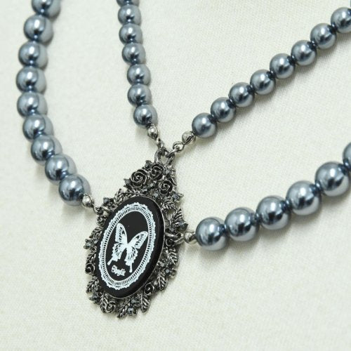 [Sheglit] Sheglit "Ulysseses Rose" Princess Pearl Collier noir