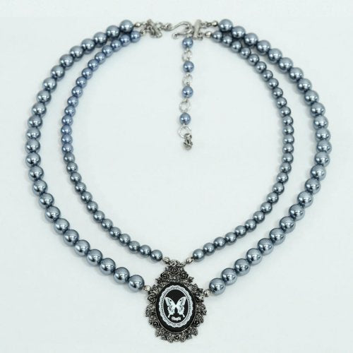 [Sheglit] Sheglit "Ulysseses Rose" Princess Pearl Collier noir