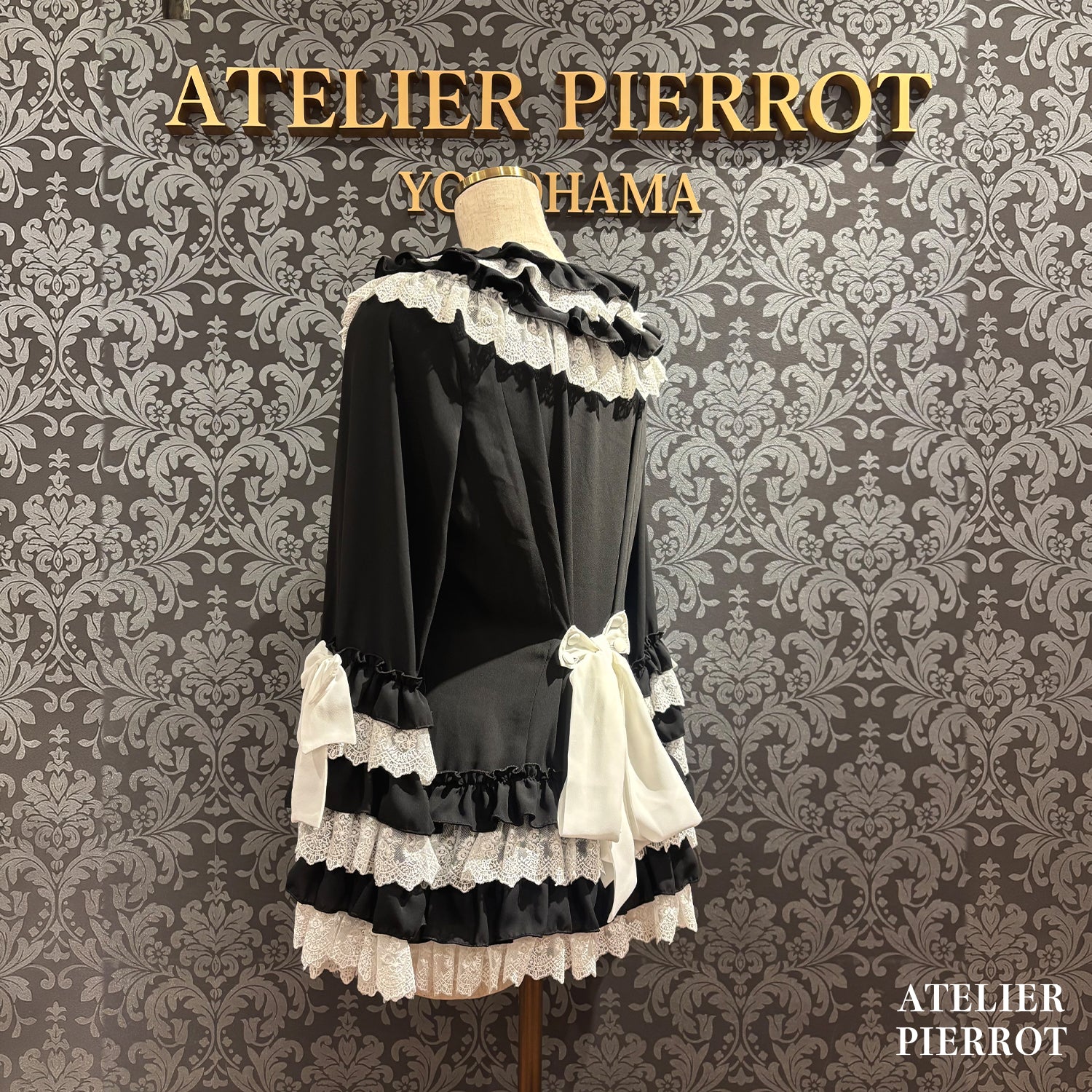 【ATELIER PIERROT】　★예약 상품★ Black Mischief CardiganWhite/Bordeaux/Purple/Black×White/Black