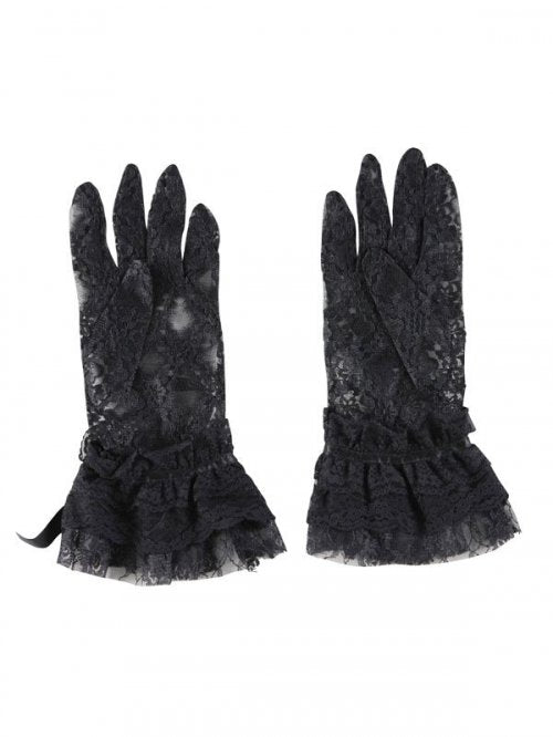 [Marble] Marble short gloves: Black lace