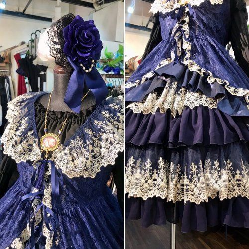 [Atelier Pierrot] Atelier Piero Rose Lace Katyusha Black x Blue Rose