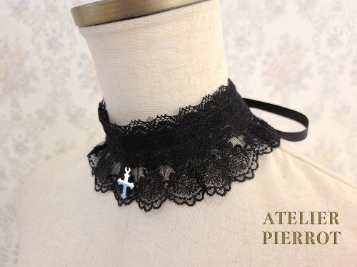 【ATELIER PIERROT] Atelier Piero Cross Lace ChokerBlack　