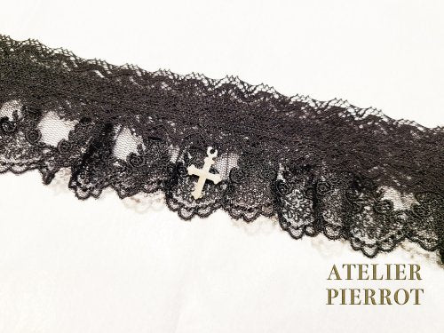 【ATELIER PIERROT] Atelier Piero Cross Lace ChokerBlack　