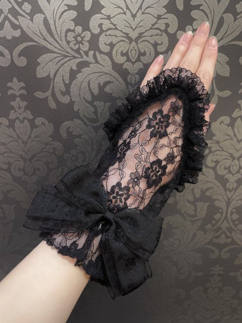 【ATELIER PIERROT] Antelier Piero Lace Glove短長黑手指