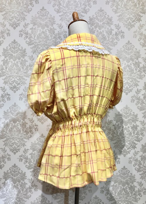 [Violet Fane] Violet Fern Happy Tartans Blouse Yellow