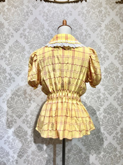 [Violet Fane] Violet Fern Happy Tartans Blouse Yellow