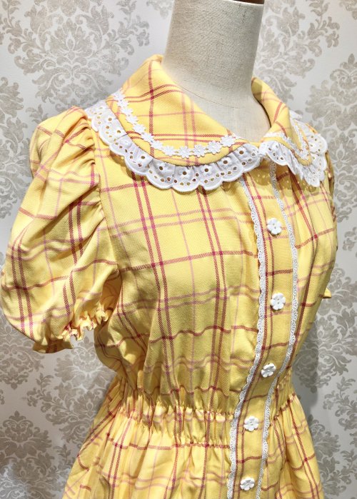 [Violet Fane] Violet Fern Happy Tartans Blouse Yellow