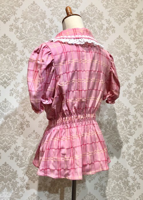 [Violet Fane] Violet Fern Happy Tartans Blusa rosa