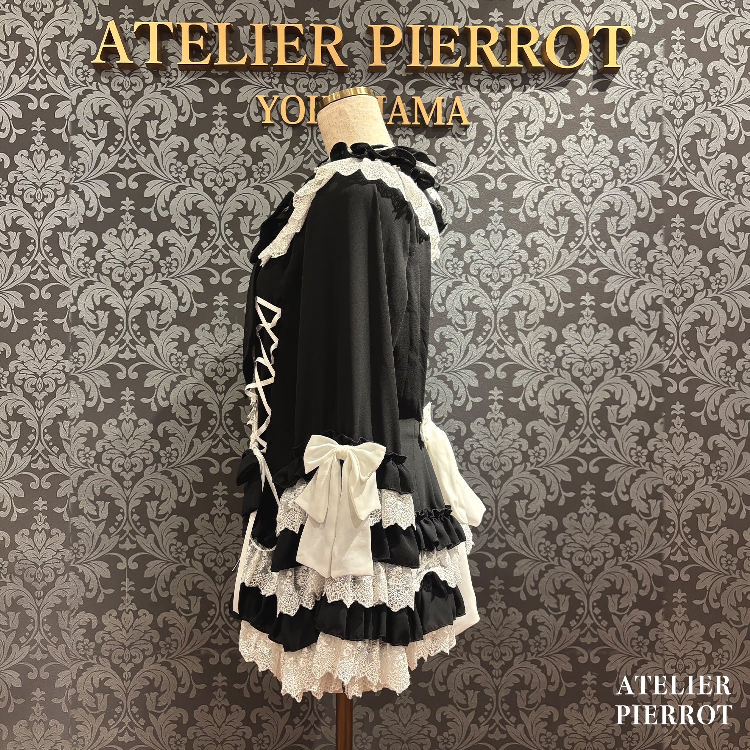 【ATELIER PIERROT】　★예약 상품★ Black Mischief CardiganWhite/Bordeaux/Purple/Black×White/Black