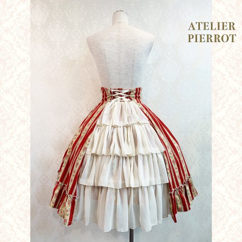 【ATELIER PIERROT】ハイウエストスカート（コーデュロイ）   ワイン