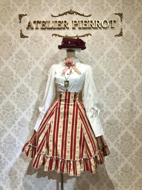 【ATELIER PIERROT】ハイウエストスカート（コーデュロイ）   ワイン