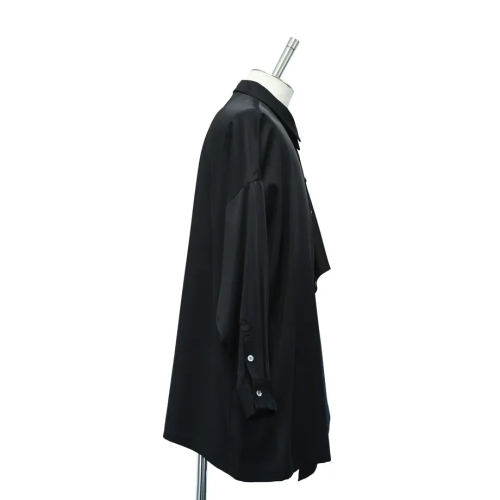 【MiDiom】ミディオム　Ruffle Frill Big Shirt　black