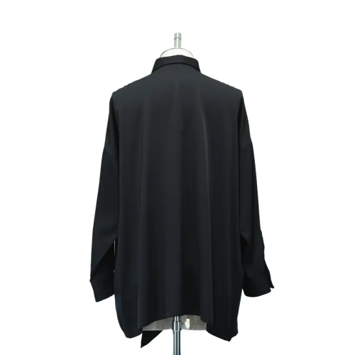 【MiDiom】ミディオム　Ruffle Frill Big Shirt　black