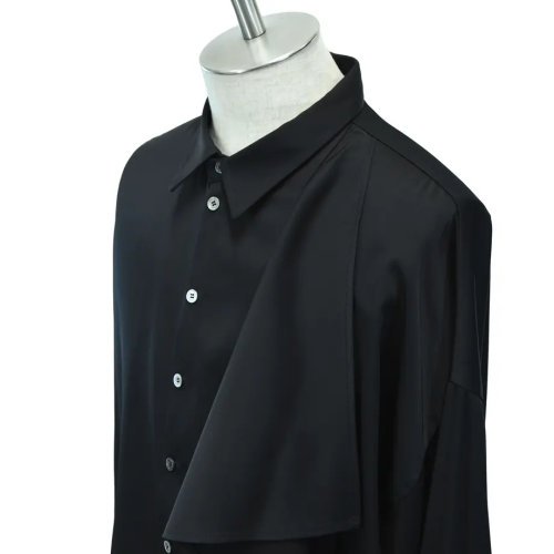 【MiDiom】ミディオム　Ruffle Frill Big Shirt　black