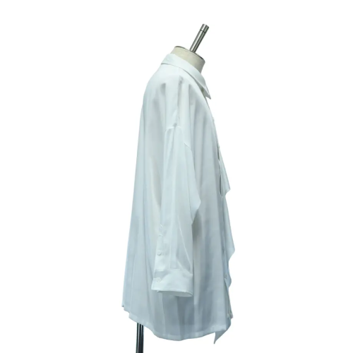 【MiDiom】ミディオム　Ruffle Frill Big Shirt　White